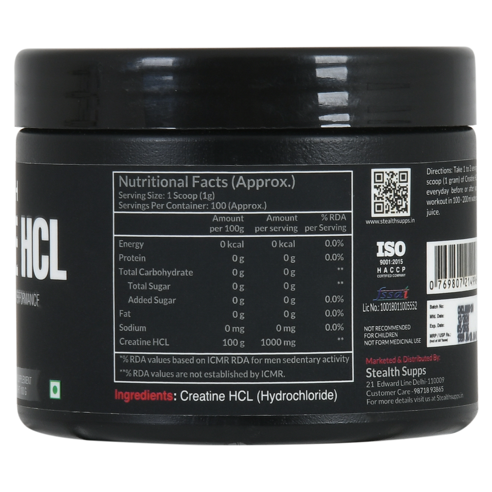 Creatine HCL - 100 Grams Unflavoured