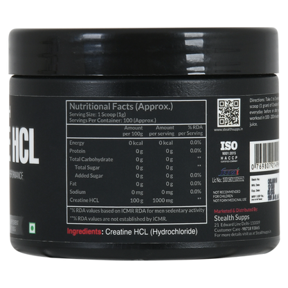 Creatine HCL - 100 Grams Unflavoured