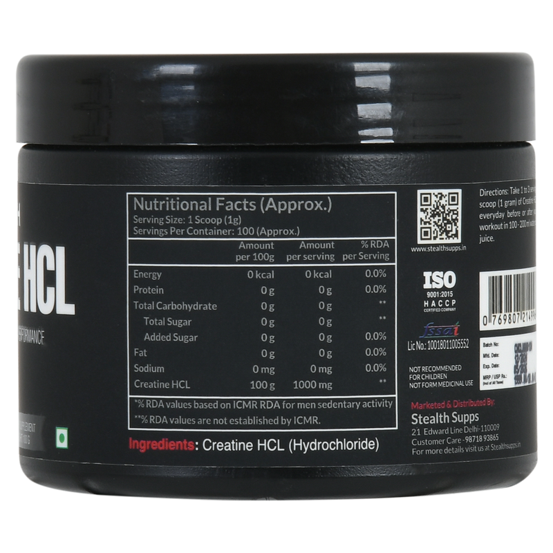 Creatine HCL - 100 Grams Unflavoured