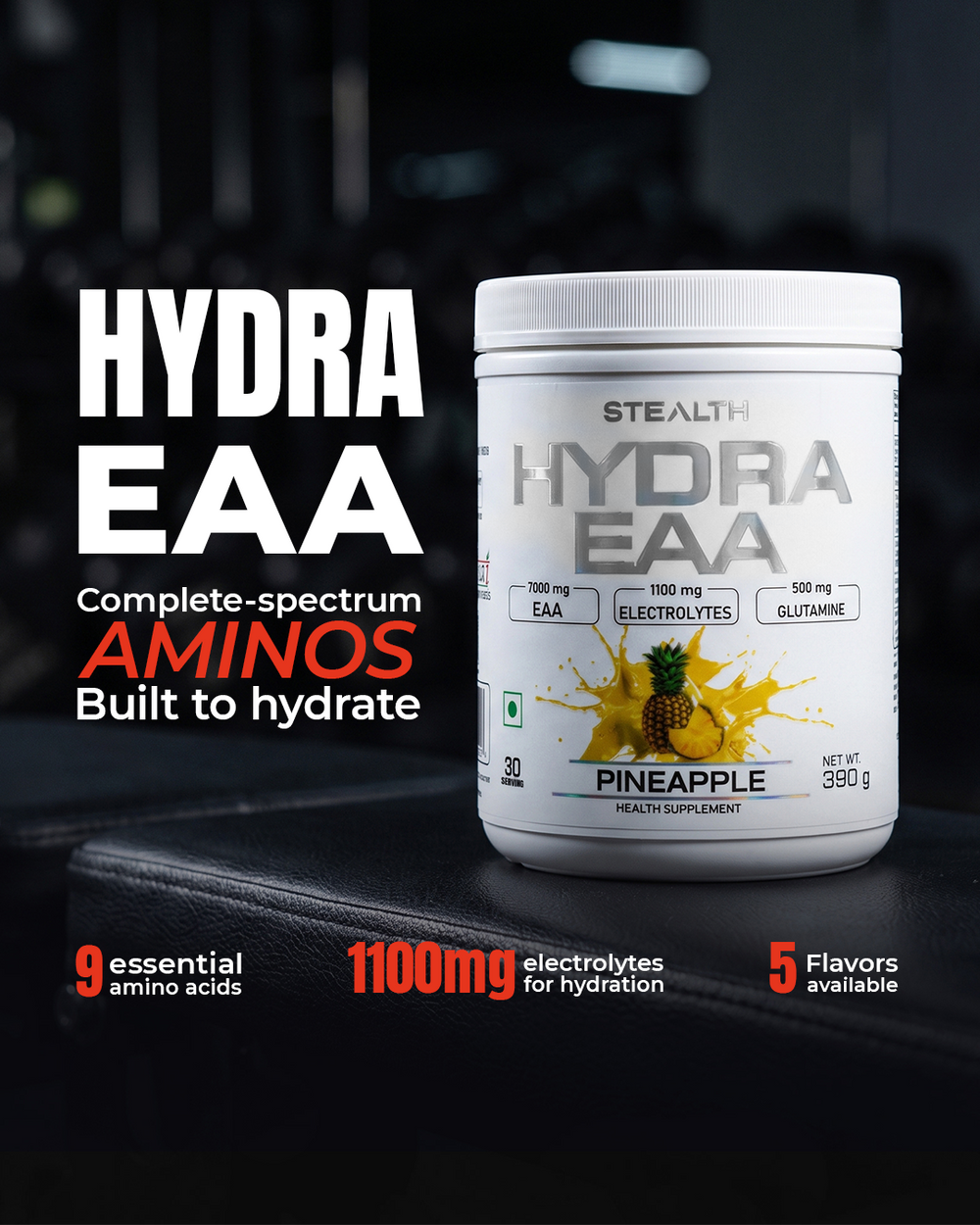 Hydra EAA – Essential Amino Acids with Electrolytes (390 g)